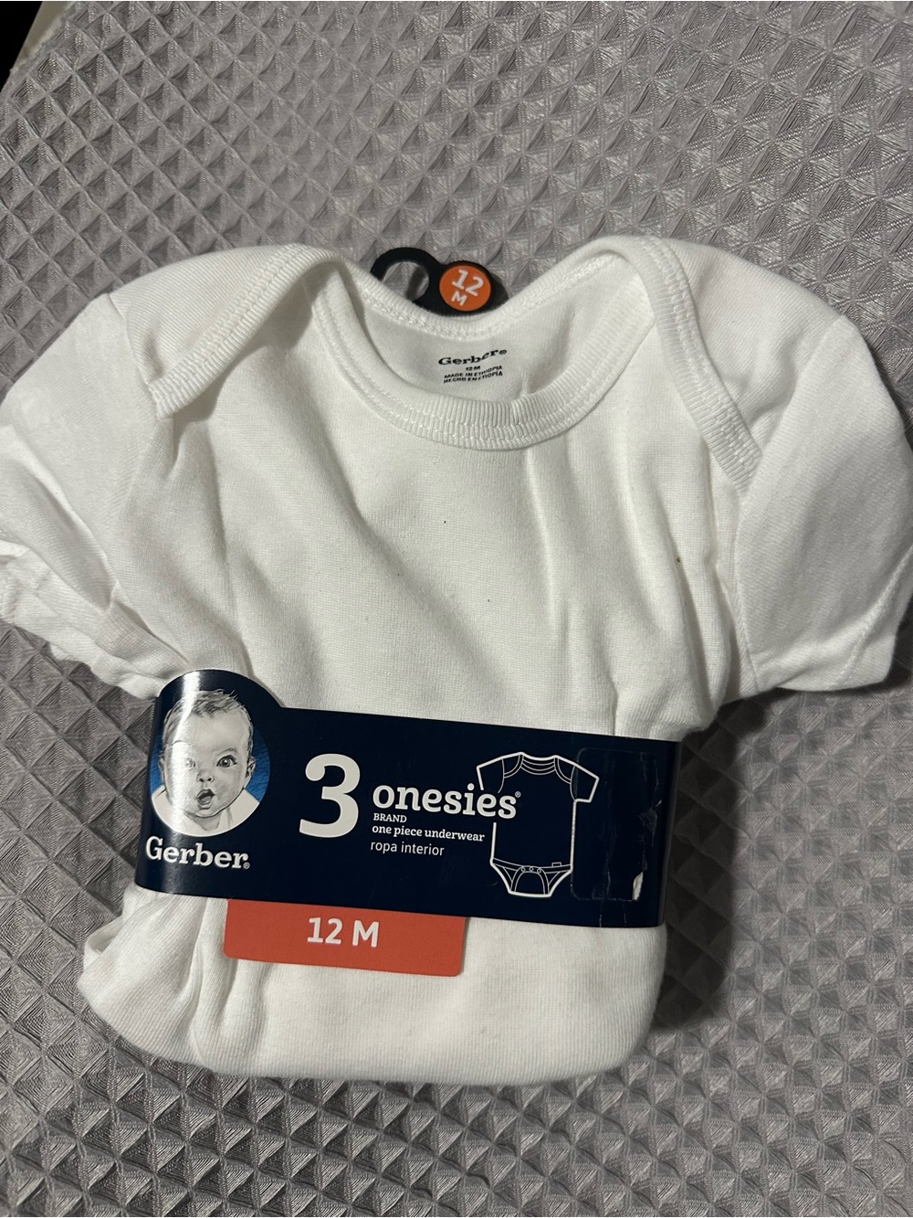 Gerber White Short Sleeve Onesies 3-Pack